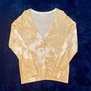 Cream Floral Cardigan Sweater